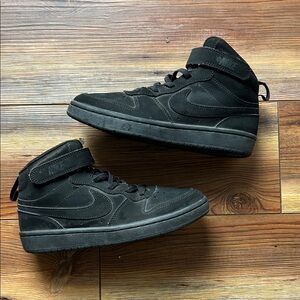 Nike Kids Black Mid Slip on Velcro Sneakers